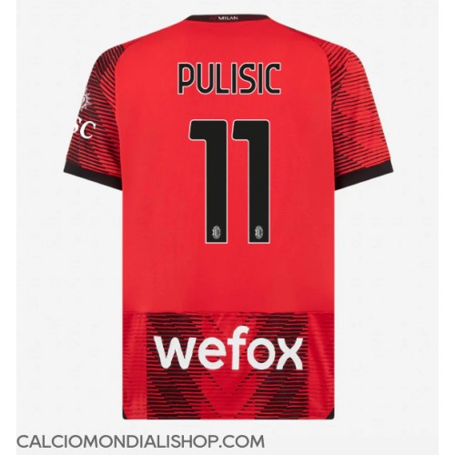Maglie da calcio AC Milan Christian Pulisic #11 Prima Maglia 2023-24 Manica Corta